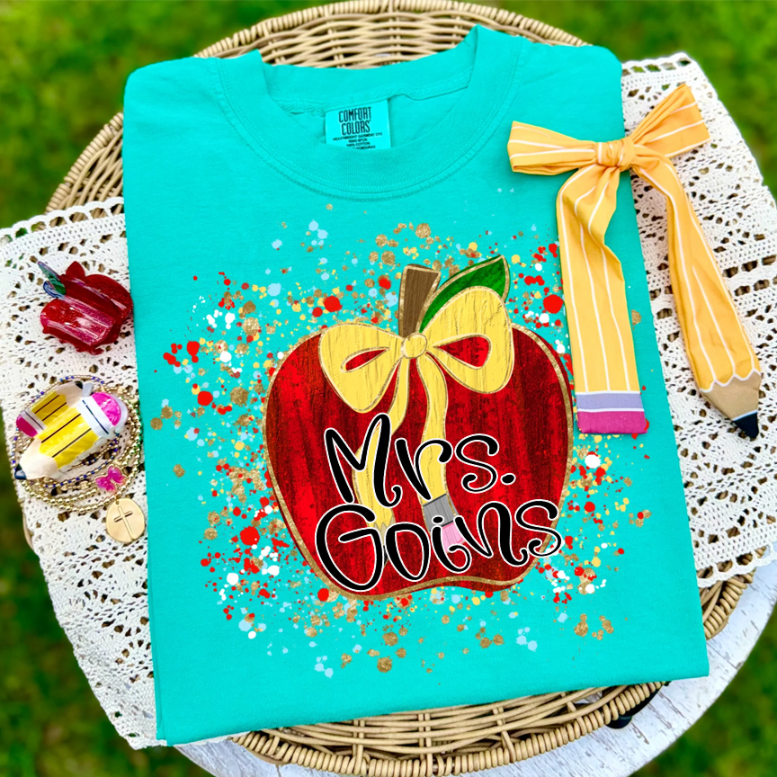Apple Splatter Pencil Bow Customs