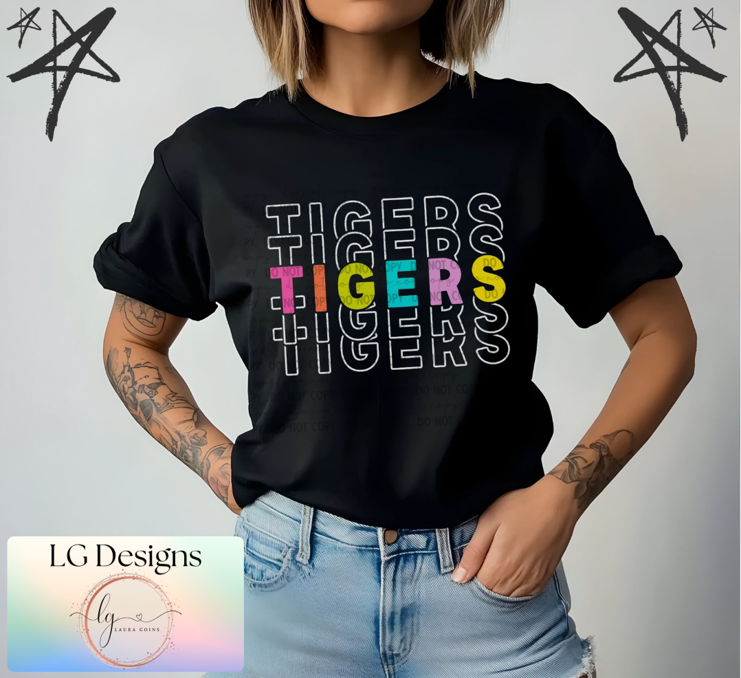 Colorful Stacked Mascots (Adult, Youth & Toddler)