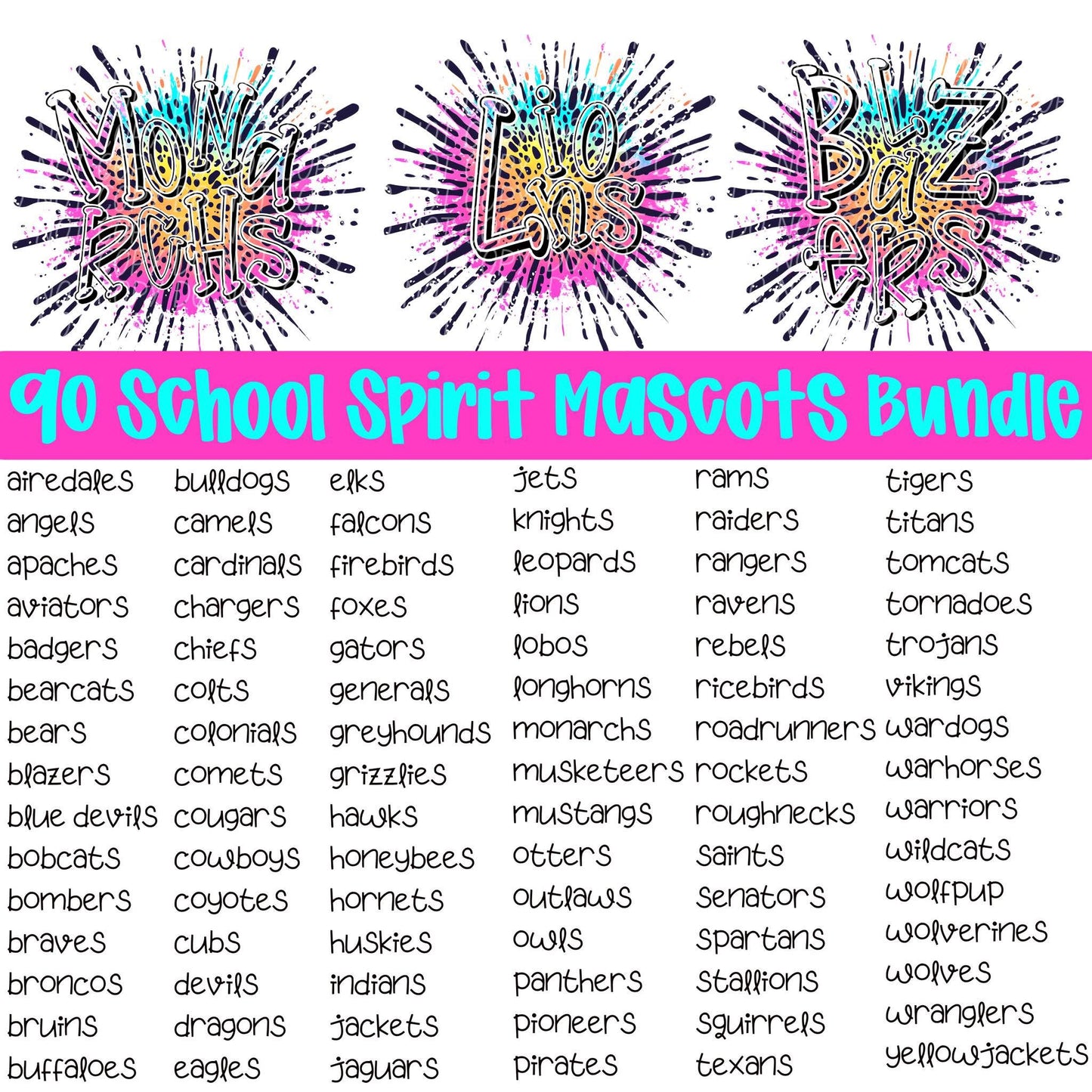 Colorful Smash Mascots