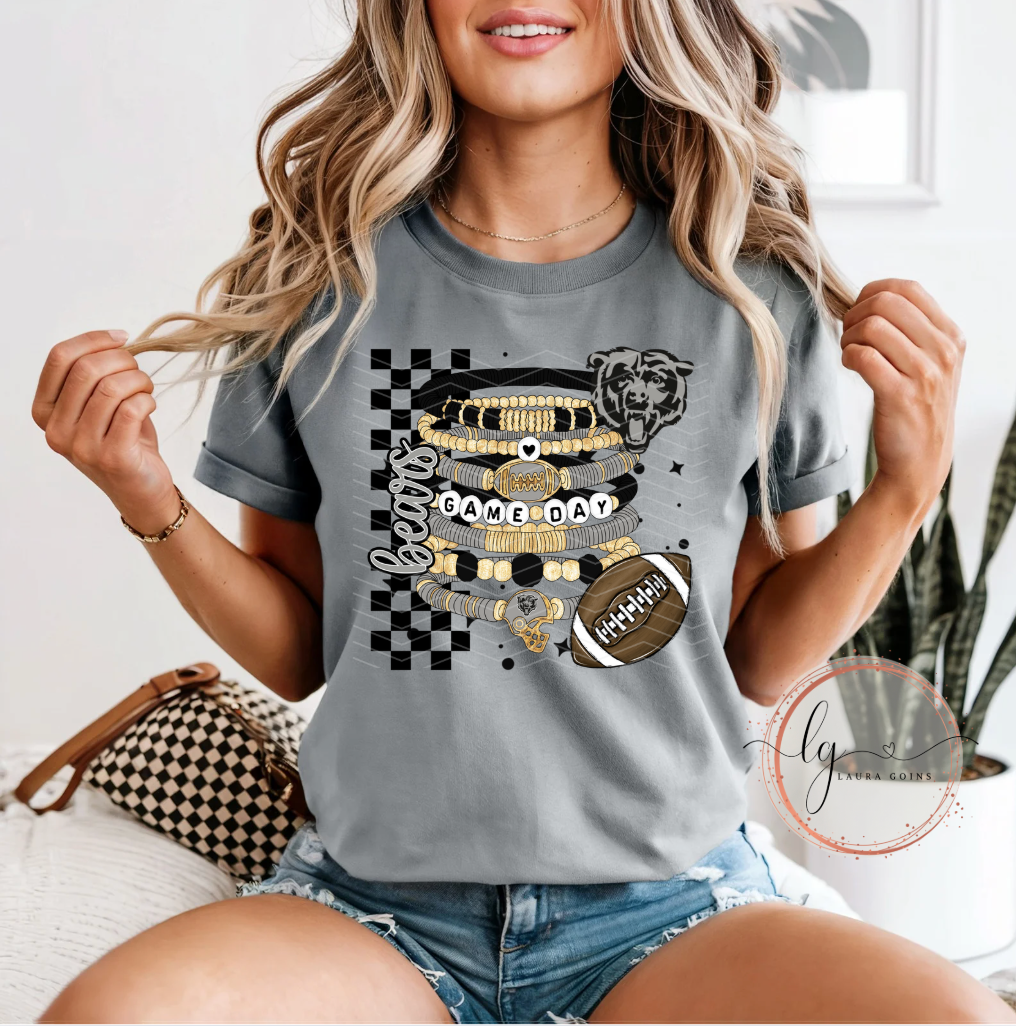 Bears Football Bracelet T-Shirt Adult & Youth