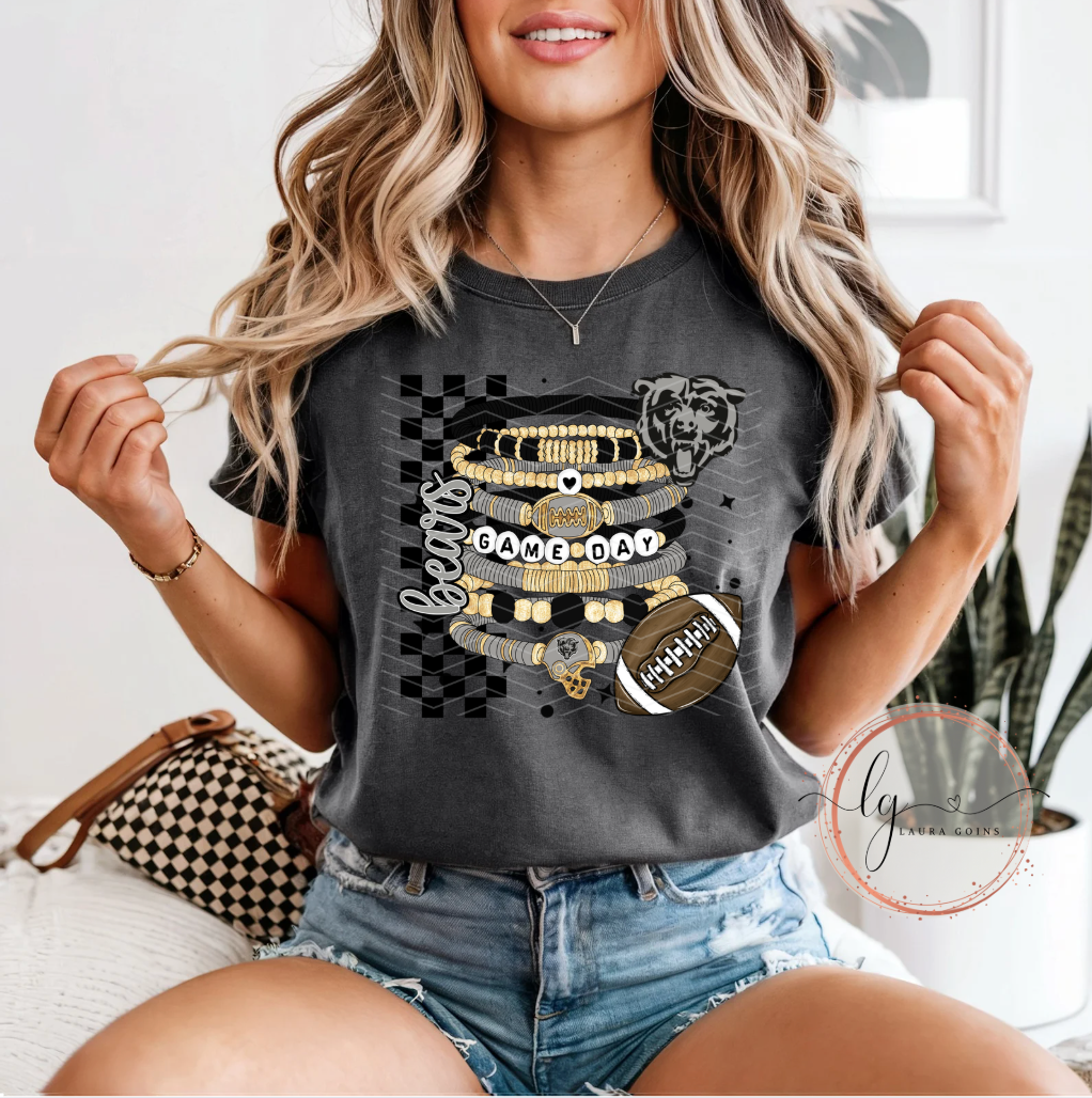 Bears Football Bracelet T-Shirt Adult & Youth