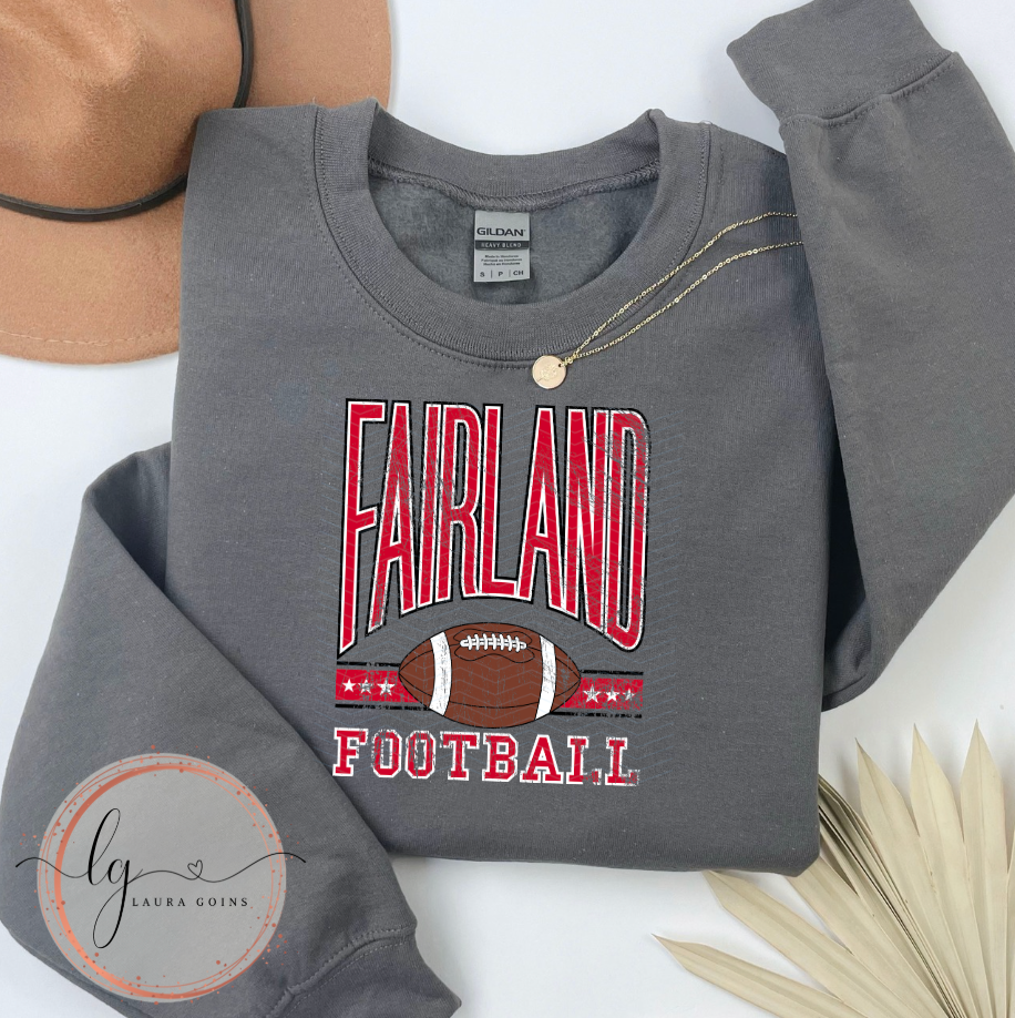 Fairland Football Grunge Crewneck, Long Sleeve T-Shirt or Hoodie (Adult)