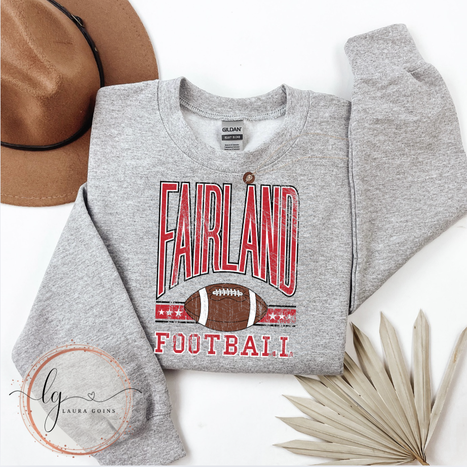 Fairland Football Grunge Crewneck, Long Sleeve T-Shirt or Hoodie (Adult)