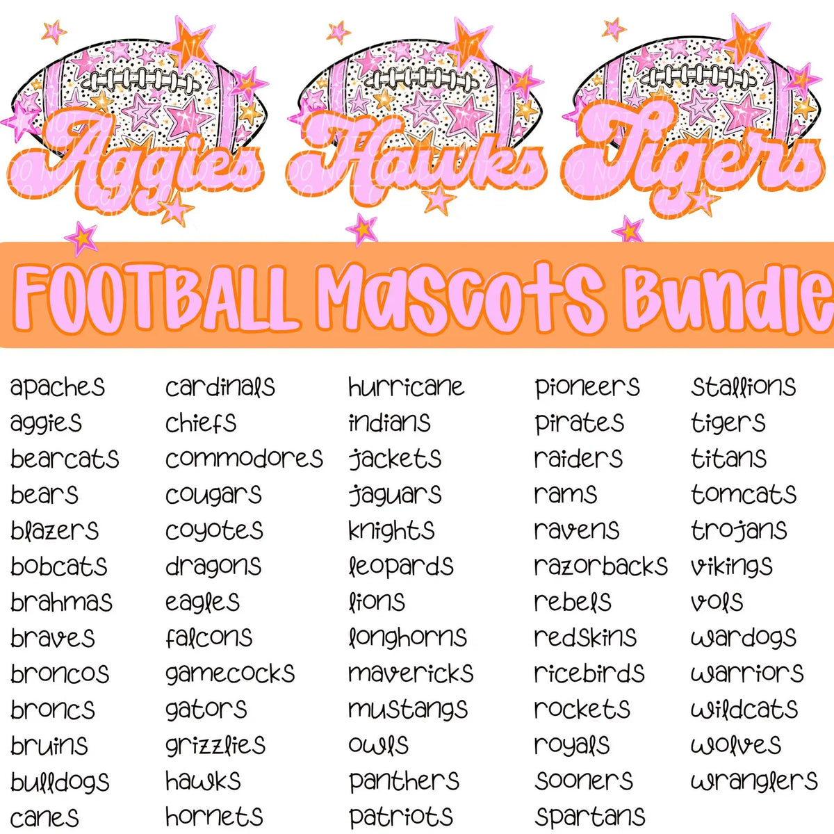 Pink & Orange Football Mascots