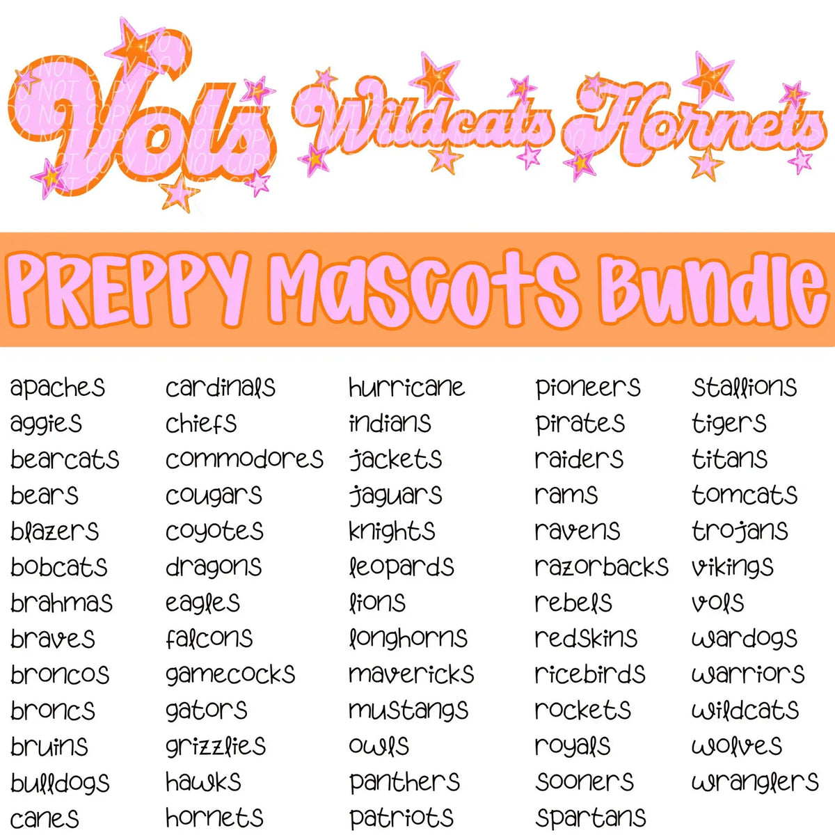 Pink & Orange Mascots