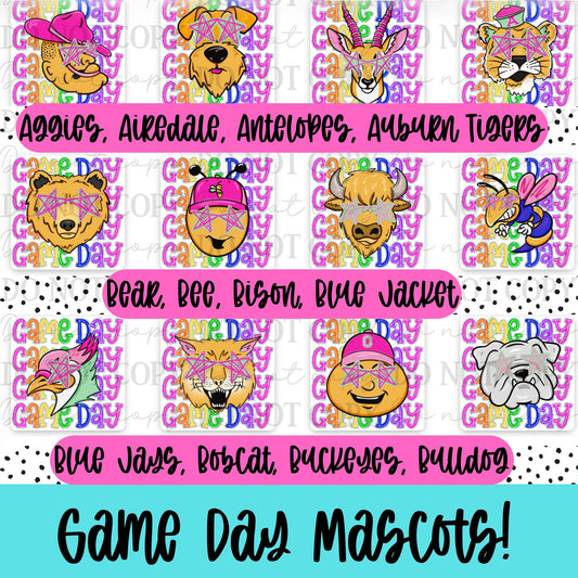 Colorful Game Day Mascots