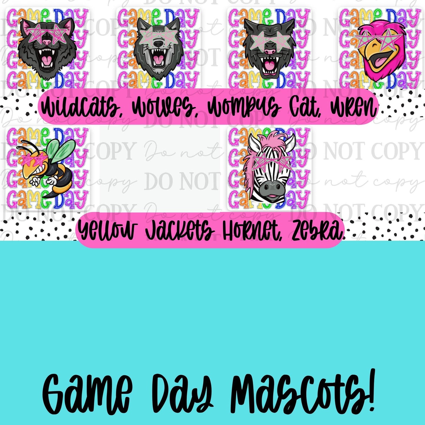 Colorful Game Day Mascots