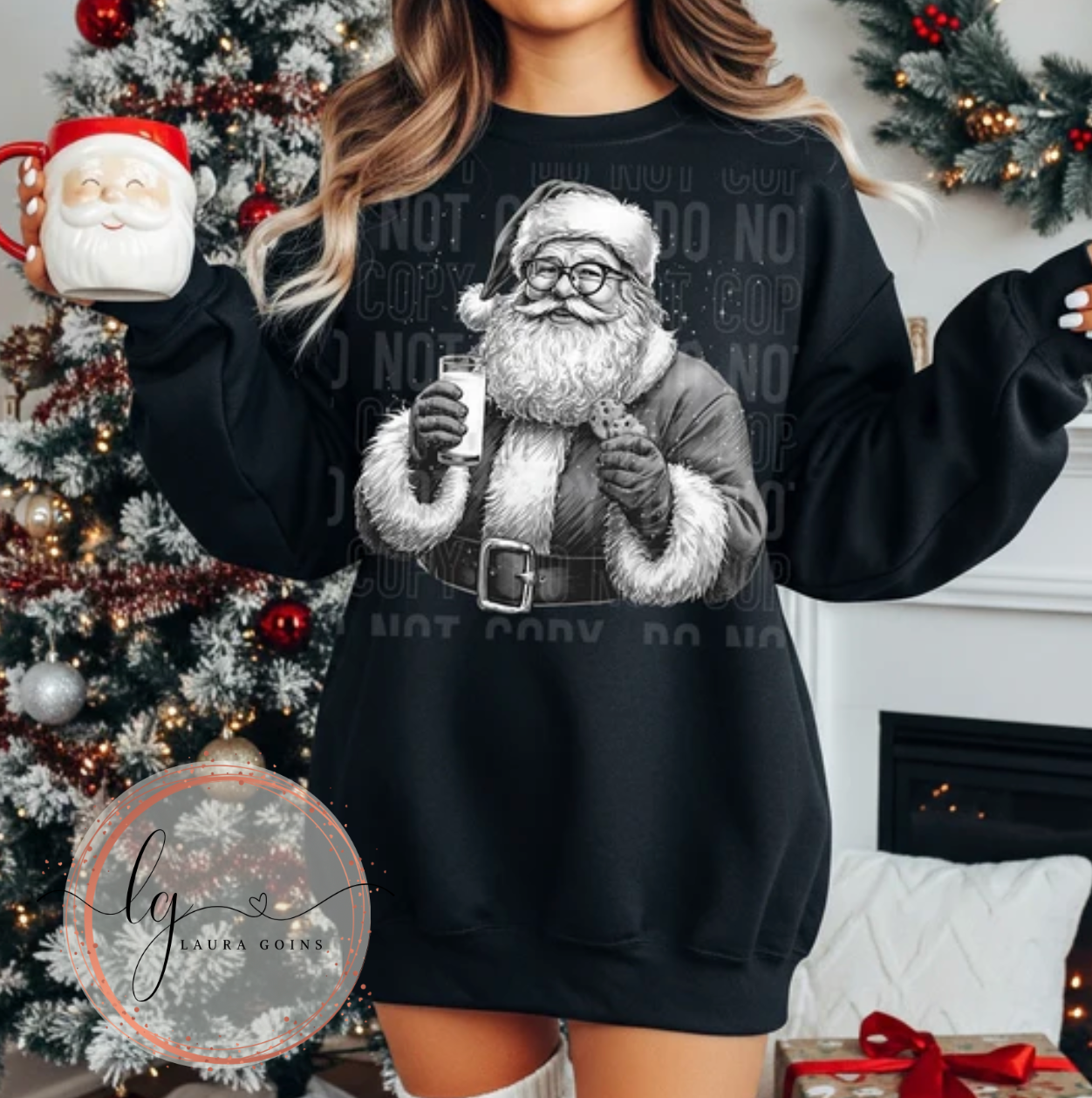 Santa - Black & White