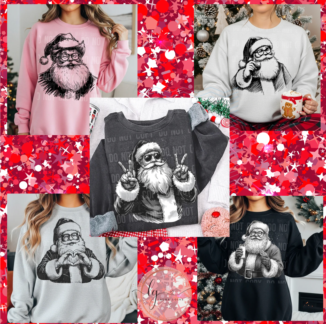 Santa - Black & White