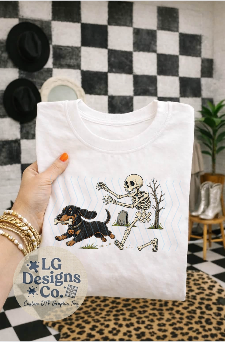 Skeleton & Weiner Dog