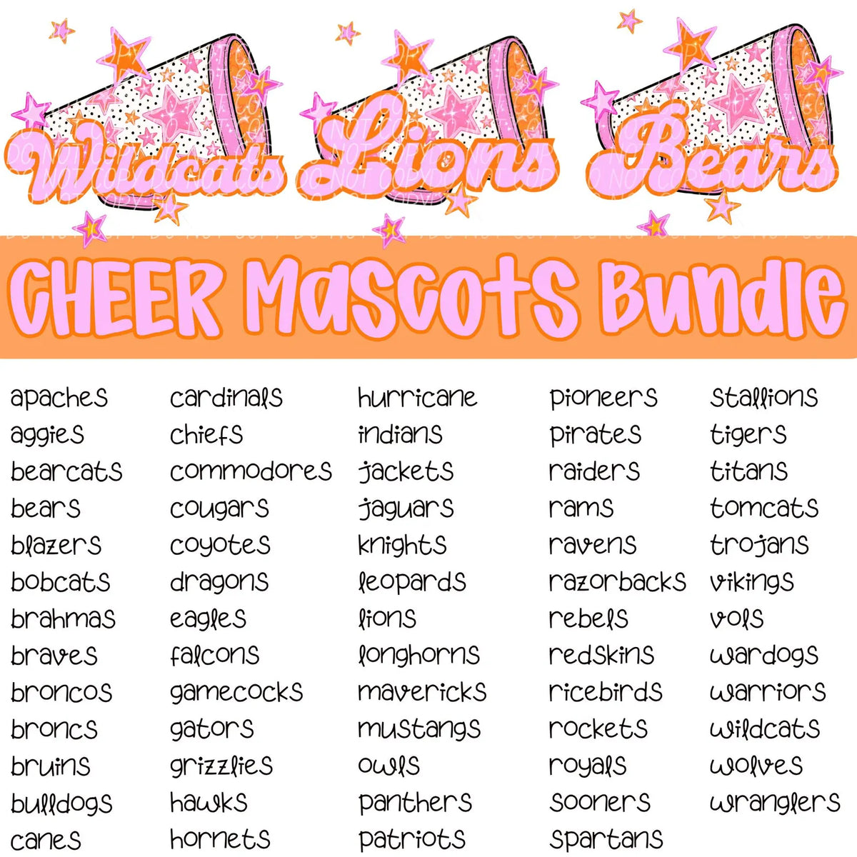 Pink & Orange Megaphone Mascots